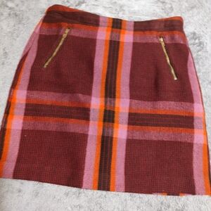 STYLUS Plaid Mini Skirt in Red, Pink, and Orange